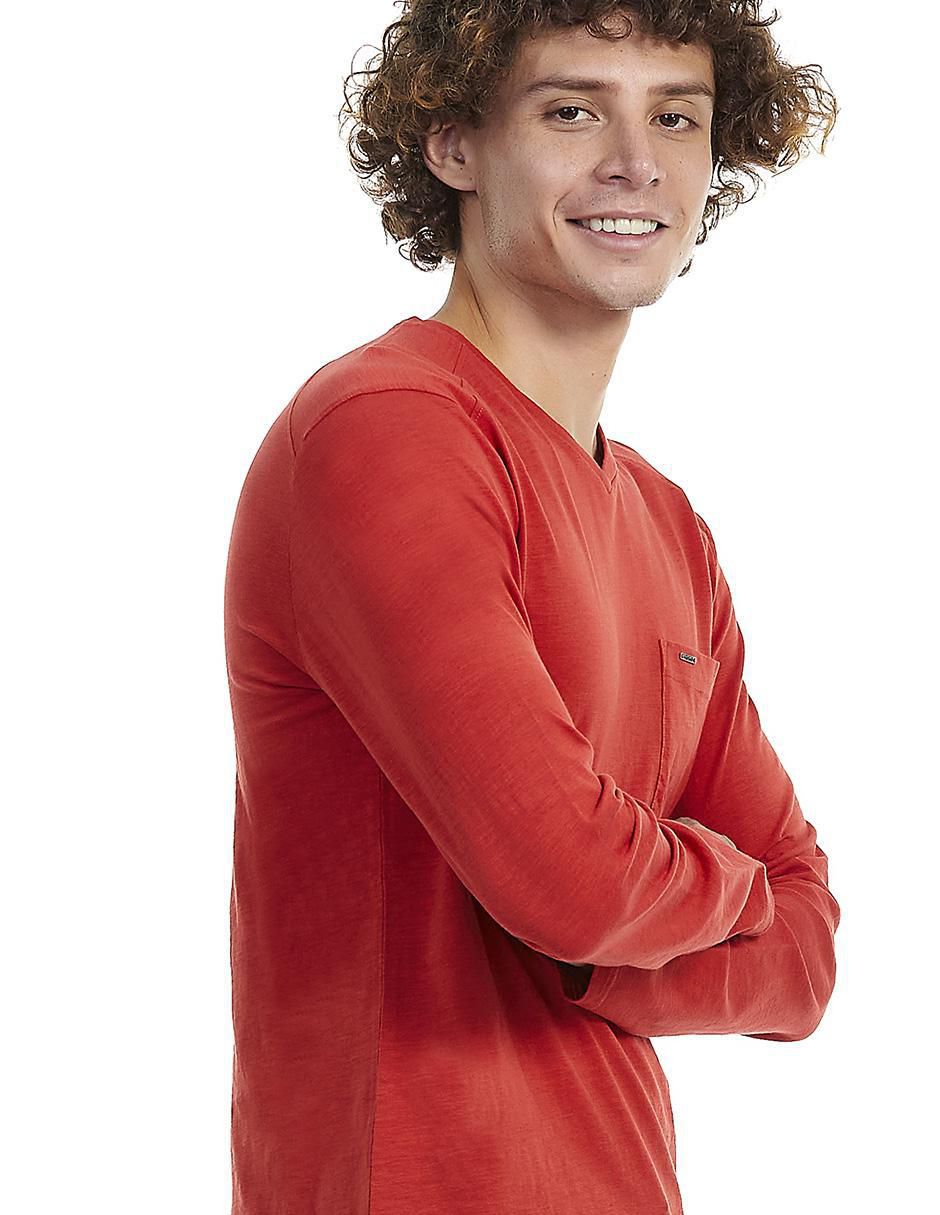 Playera cuello v para hombre 4