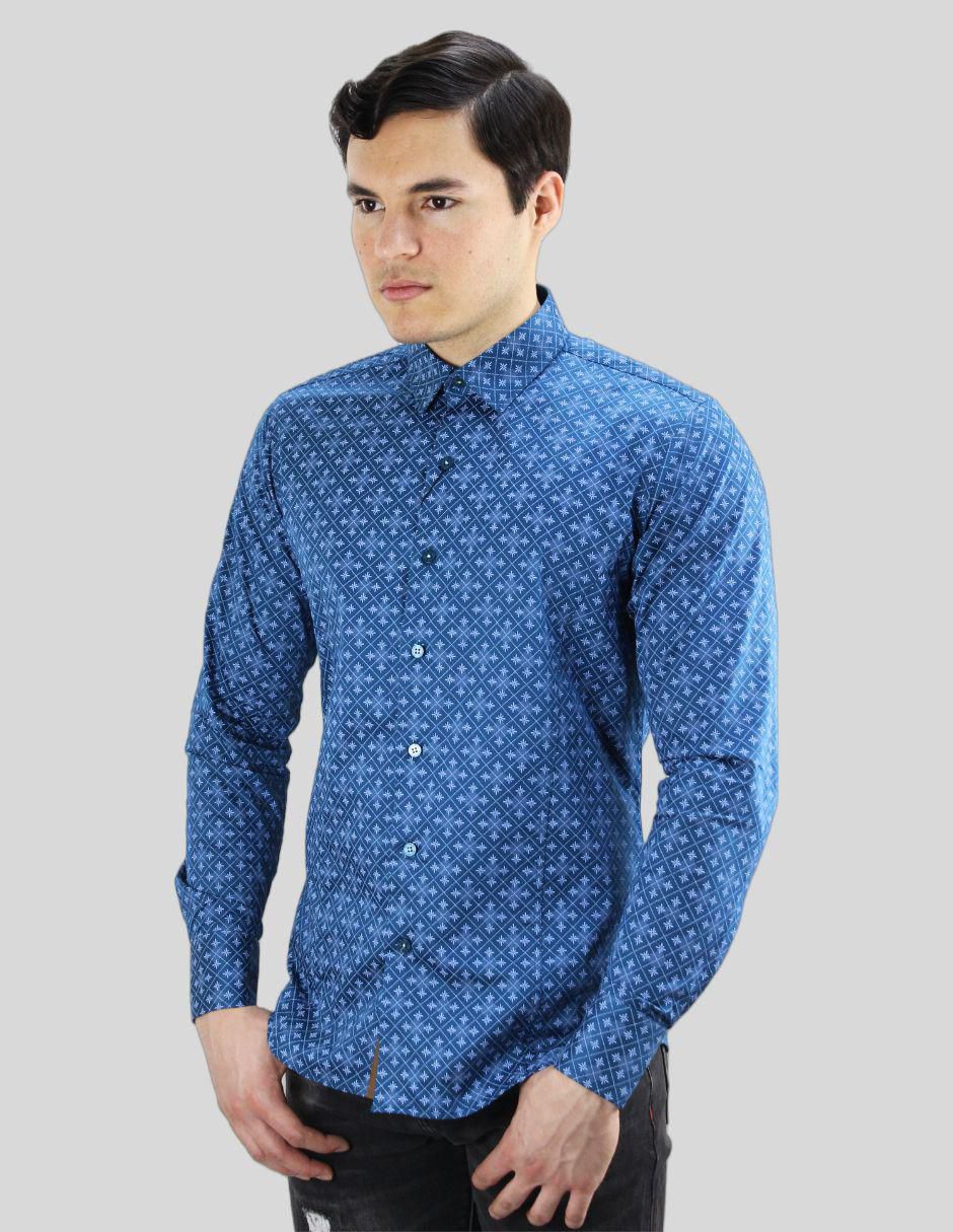 Camisa de vestir de algodón manga larga para hombre 2