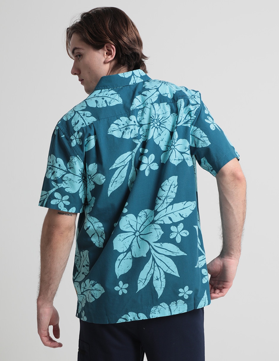 Camisa playa de algodón manga corta para hombre 2
