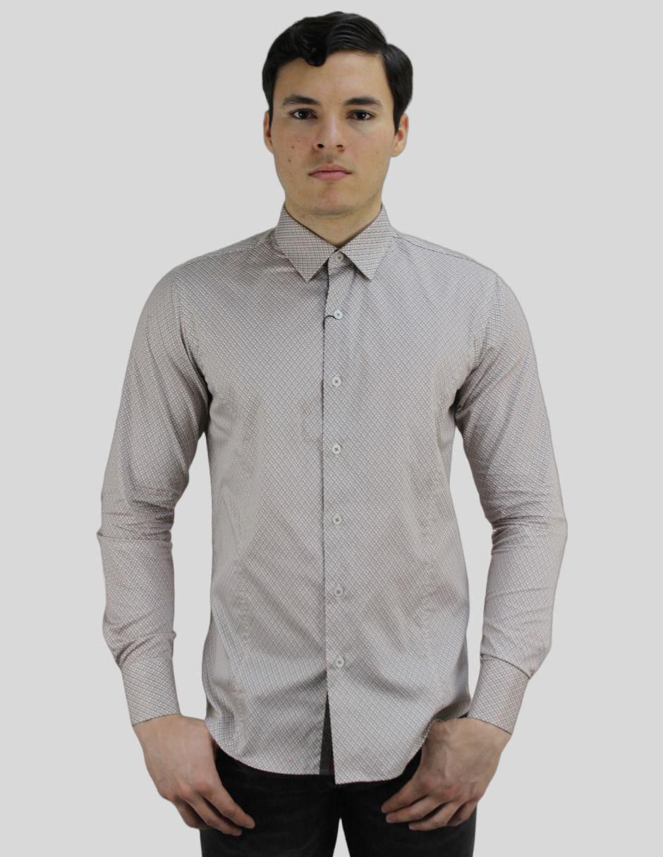 Camisa de vestir de algodón manga larga para hombre