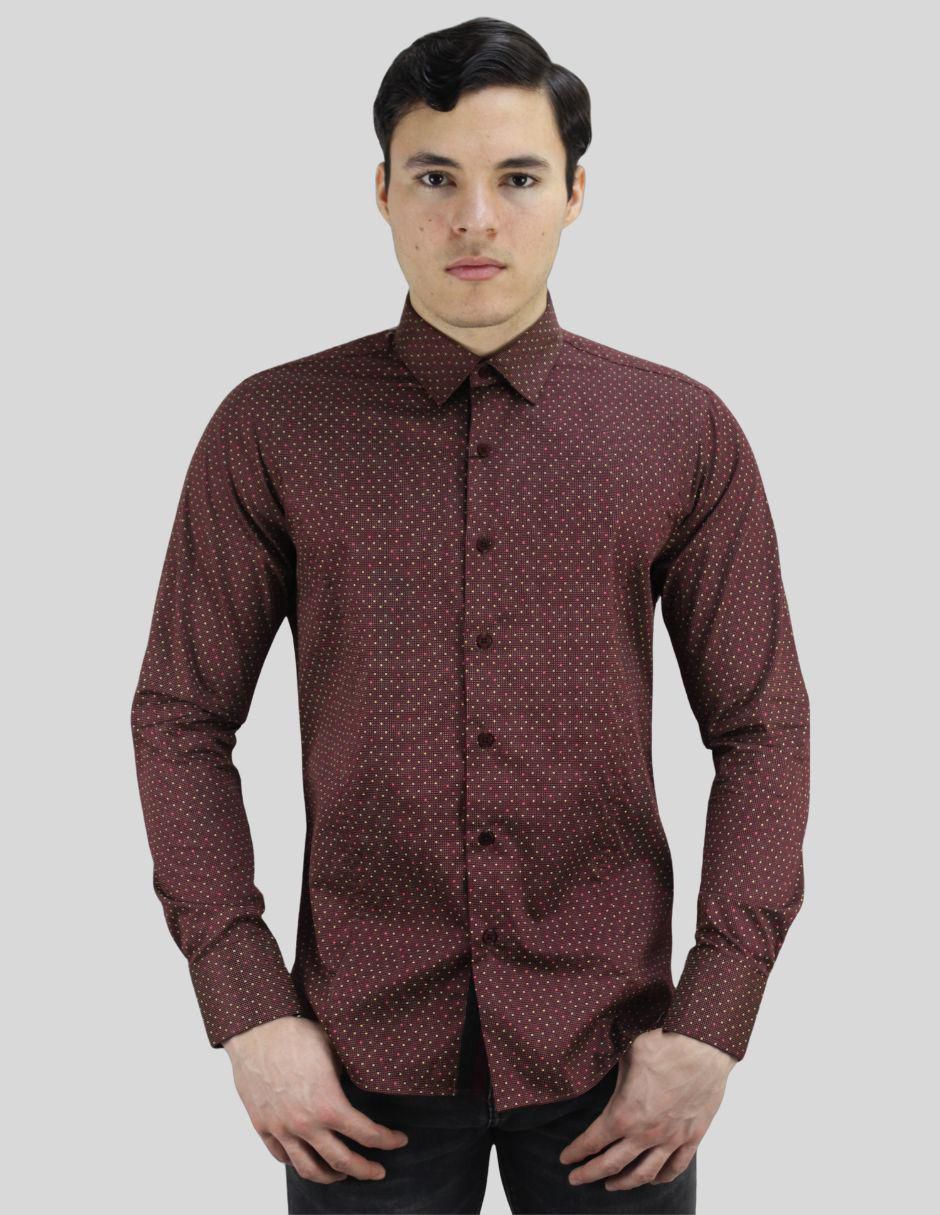 Camisa de vestir de algodón manga larga para hombre