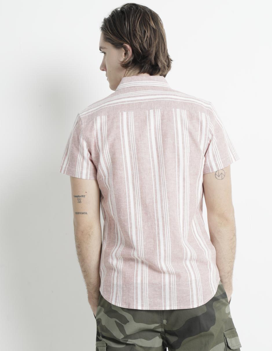 Camisa casual de algodón manga corta para hombre