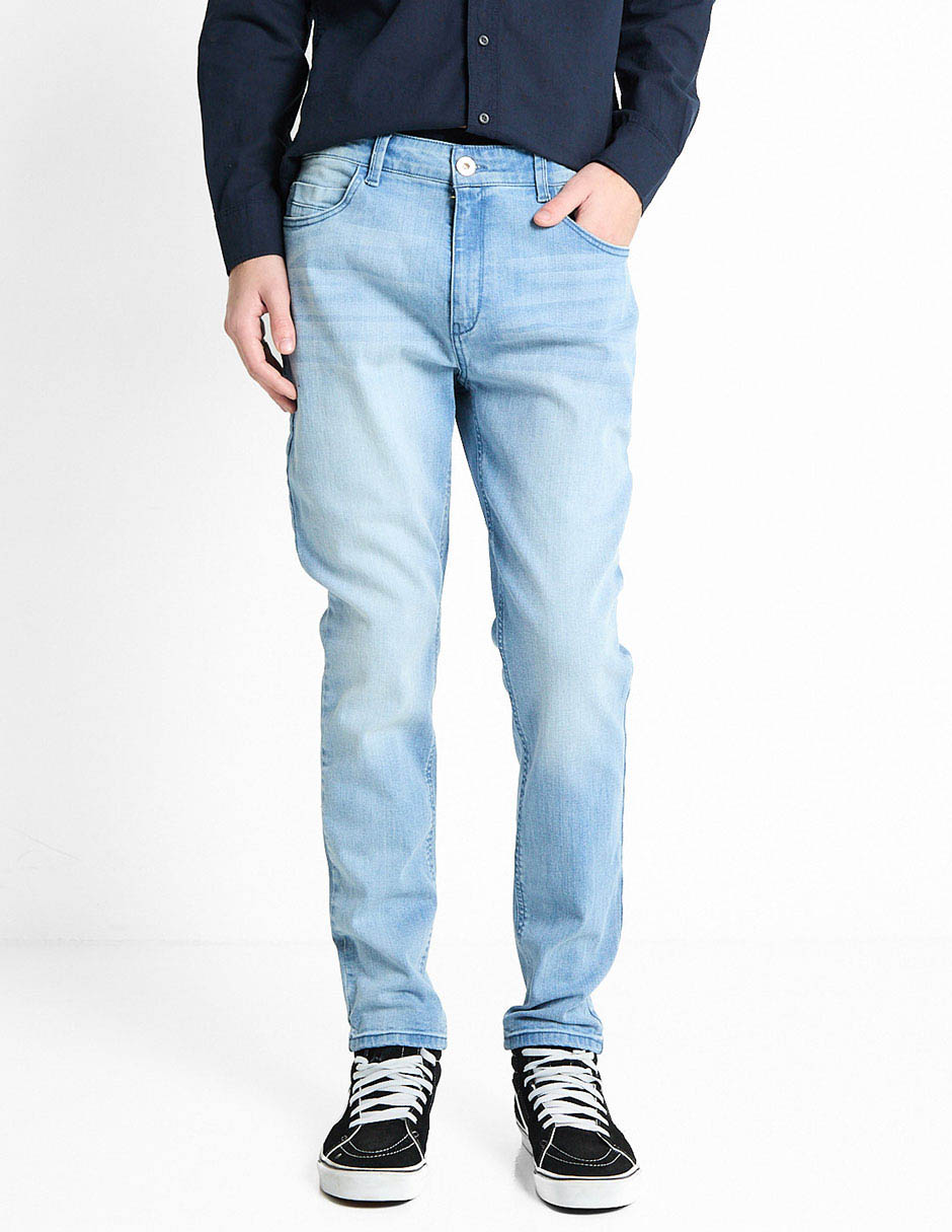 Jeans straight deslavado para hombre 1