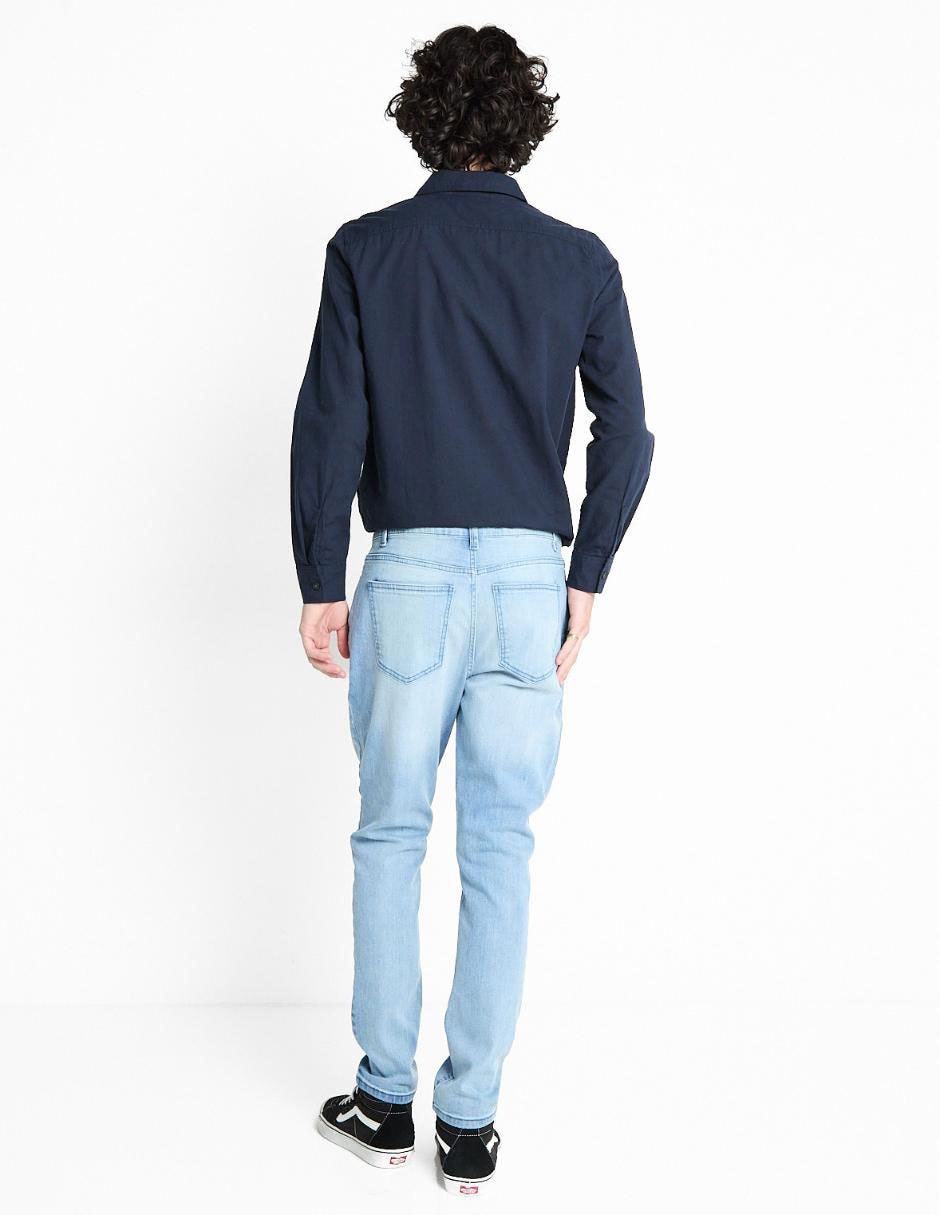 Jeans straight deslavado para hombre 2