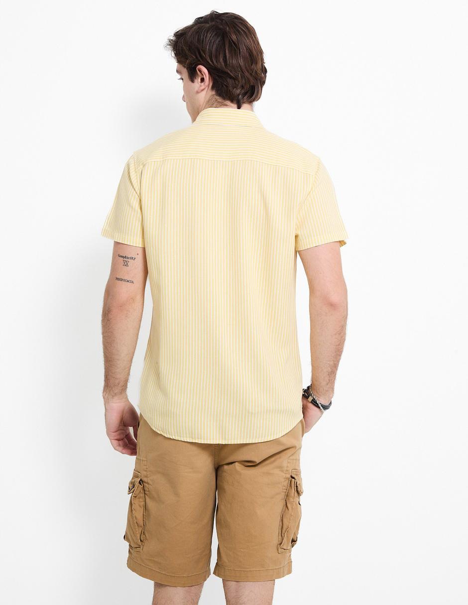 Camisa casual de lino manga corta para hombre 2