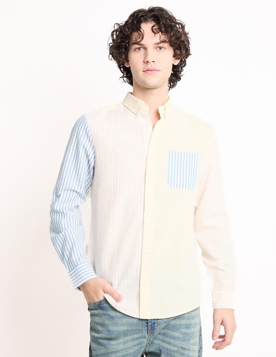 Camisa casual manga larga para hombre