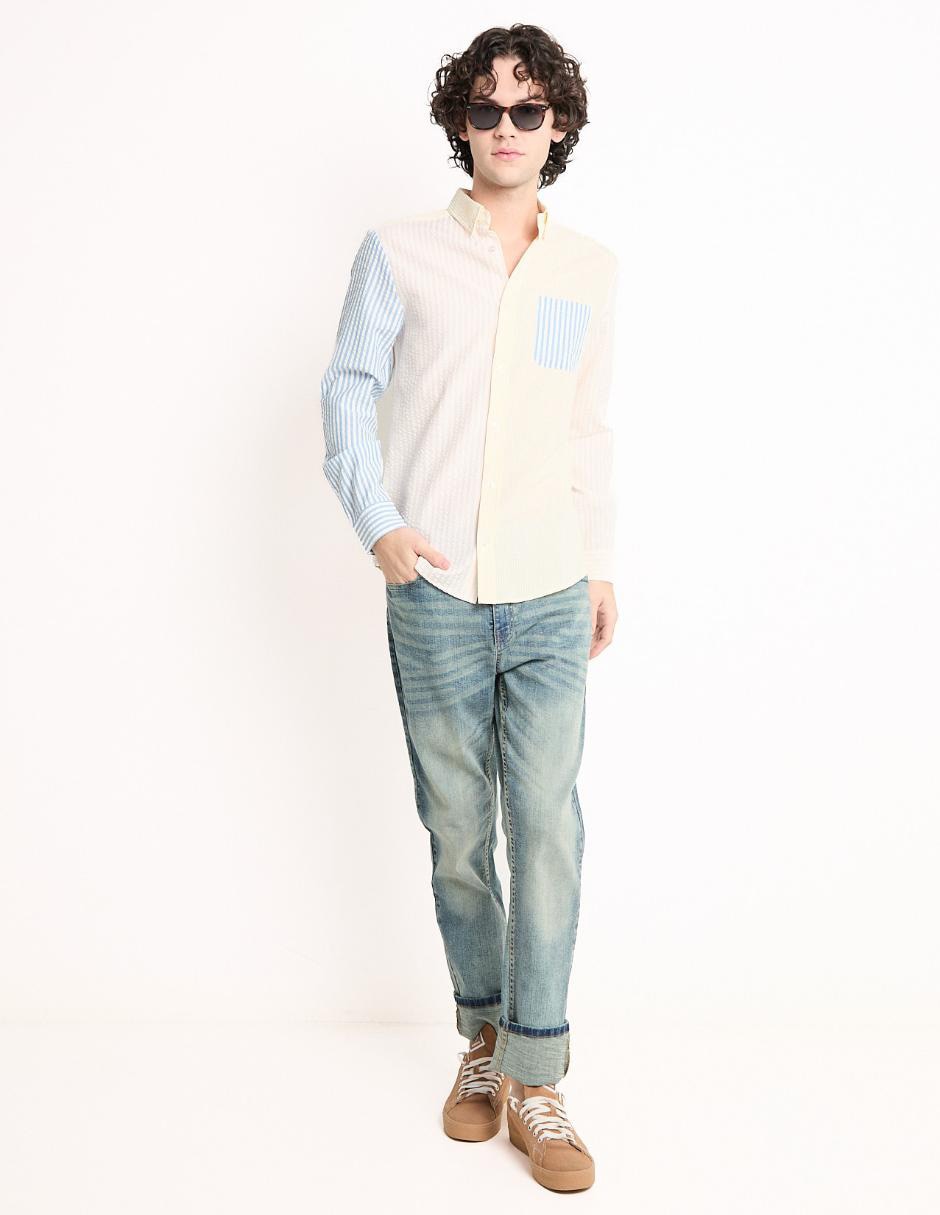Camisa casual manga larga para hombre 3
