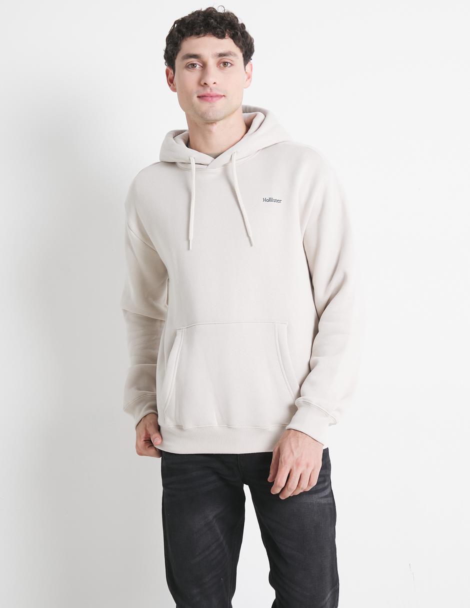 Sudadera hollister blanca fashion hombre