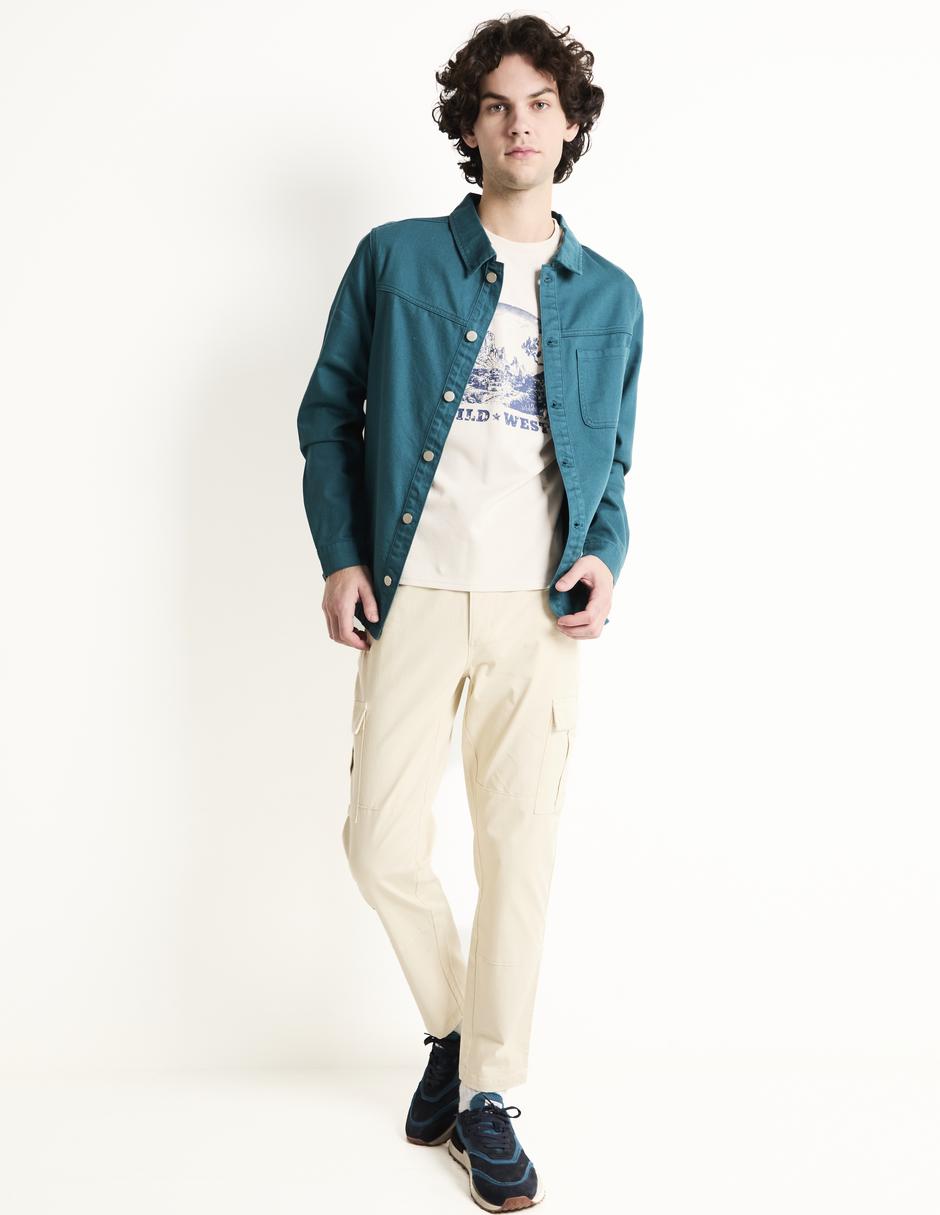 Sobrecamisa casual manga larga para hombre 3