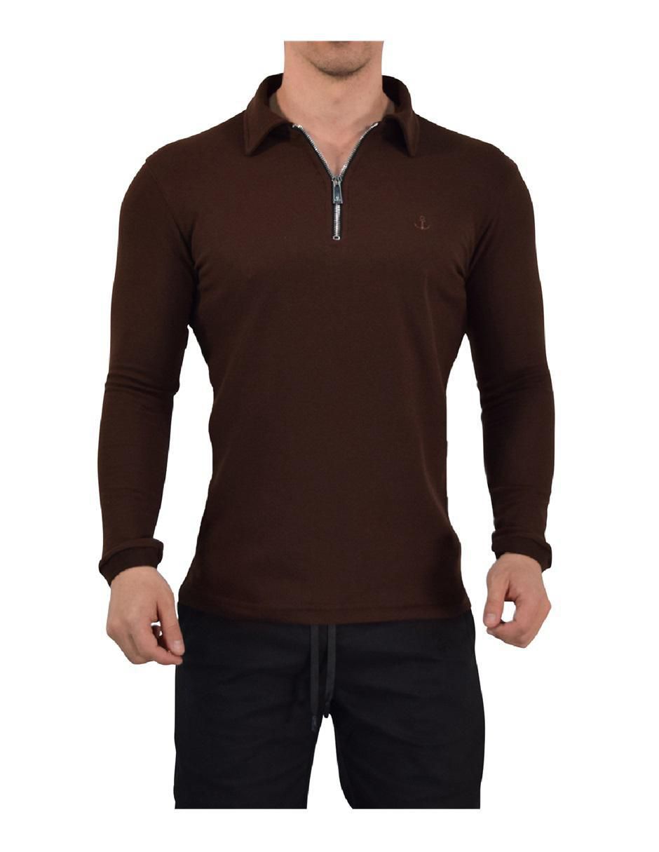 Playera tipo polo manga larga para hombre 3
