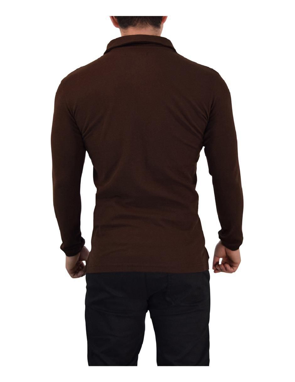 Playera tipo polo manga larga para hombre 4
