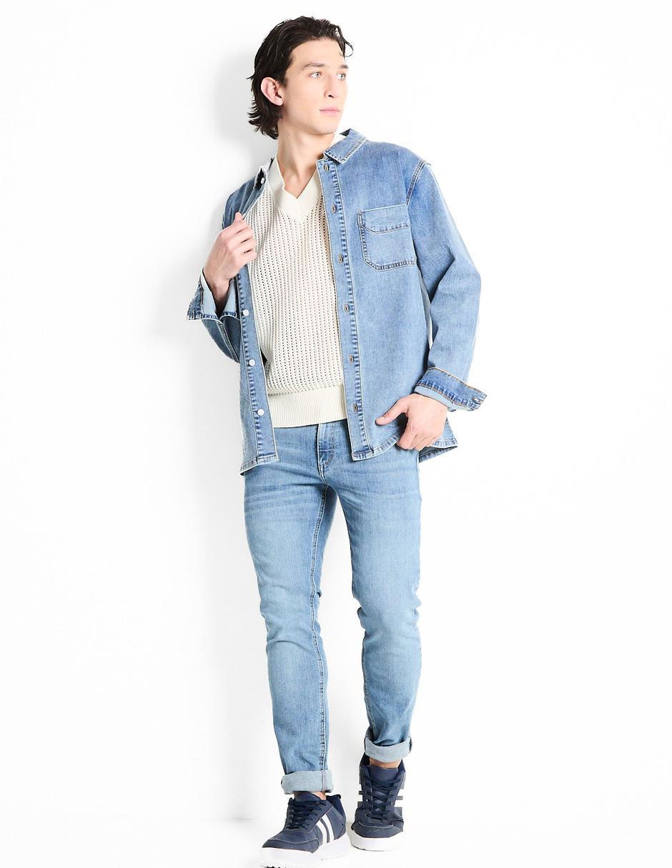 Sobrecamisa casual de algodón manga larga para hombre Sobrecamisa casual de algodón manga larga para hombre