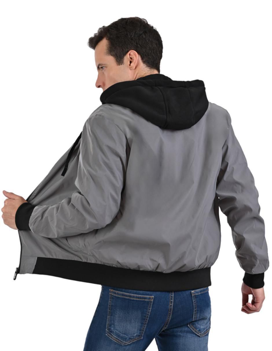 Chamarra bomber con capucha para hombre 2