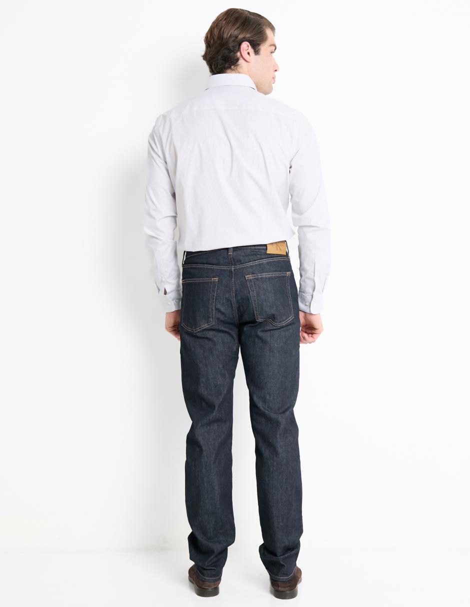 Jeans straight lavado obscuro para hombre 2