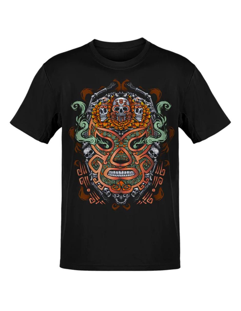 Playera tzompa de oro cuello redondo para hombre Playera tzompa de oro cuello redondo para hombre