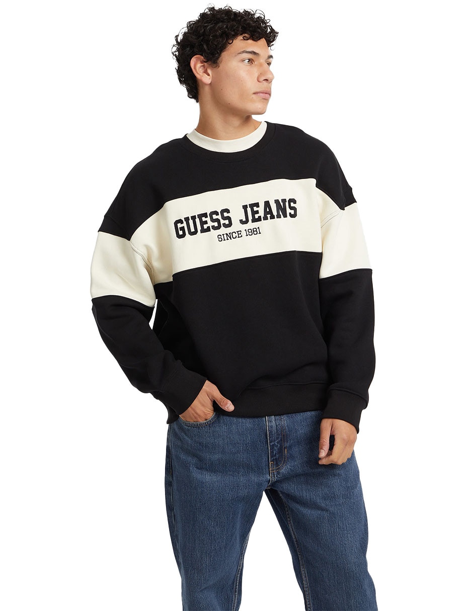 Sudadera Guess Original Logo Crewneck Hombre Rojo