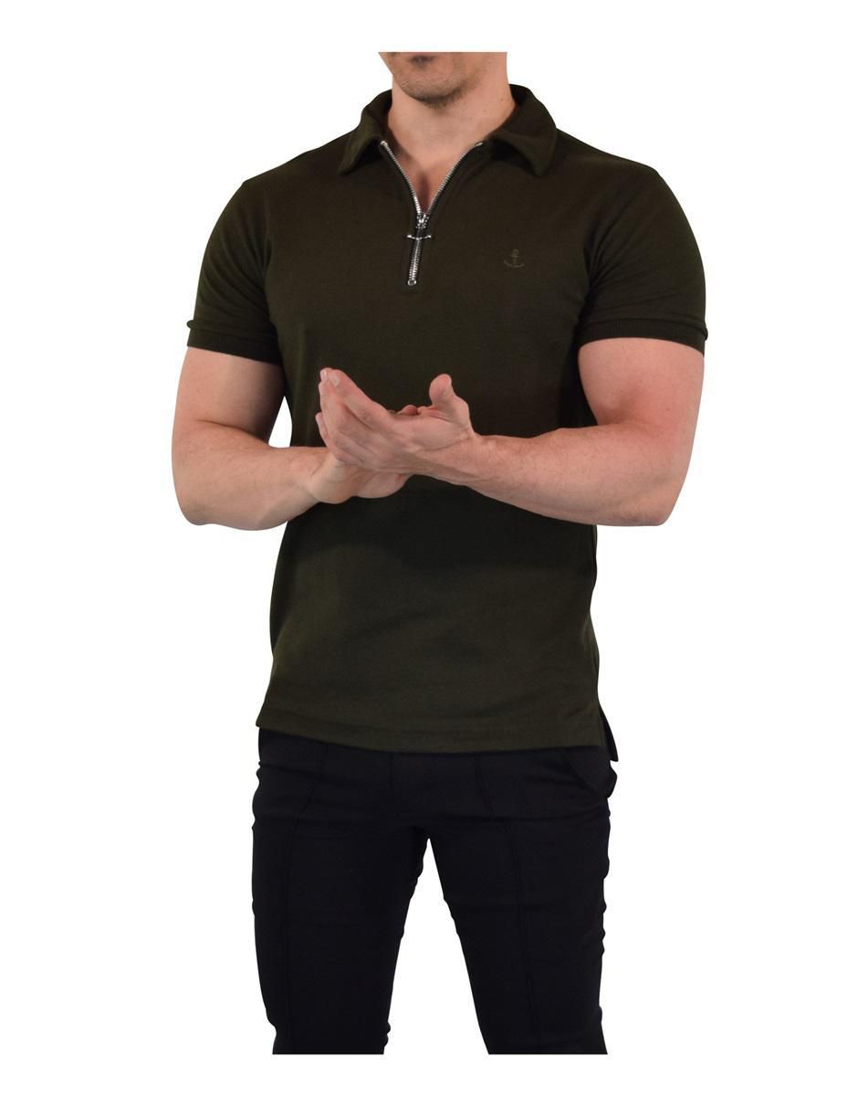 "playera tipo polo/set playera tipo polo" john leopard polo anchor zipper "para hombre"