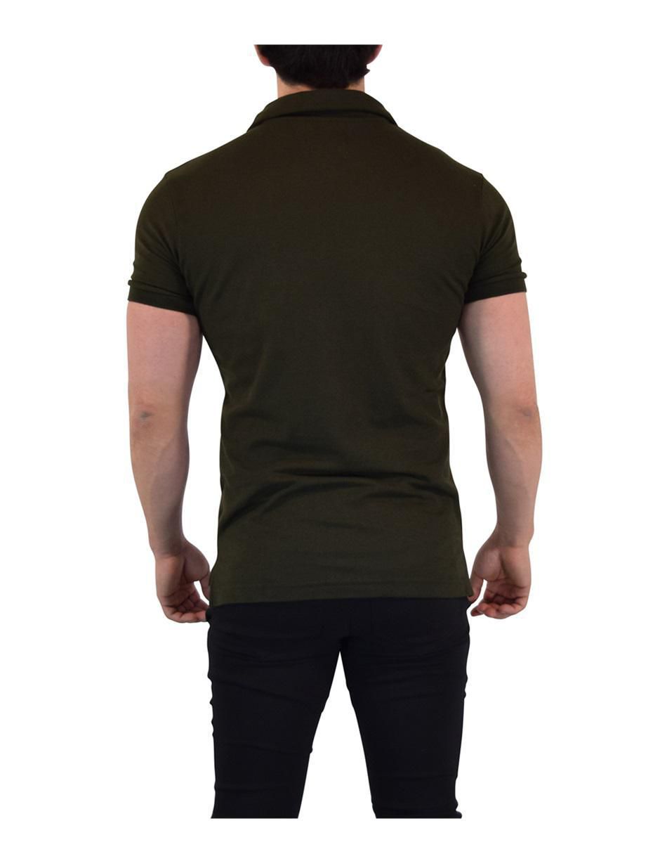 "playera tipo polo/set playera tipo polo" john leopard polo anchor zipper "para hombre"