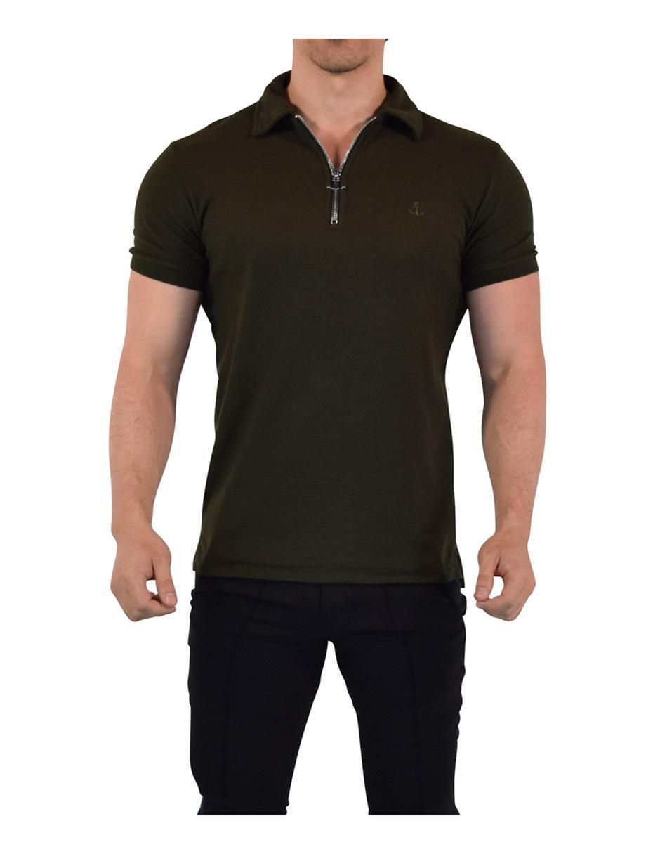 "playera tipo polo/set playera tipo polo" john leopard polo anchor zipper "para hombre"