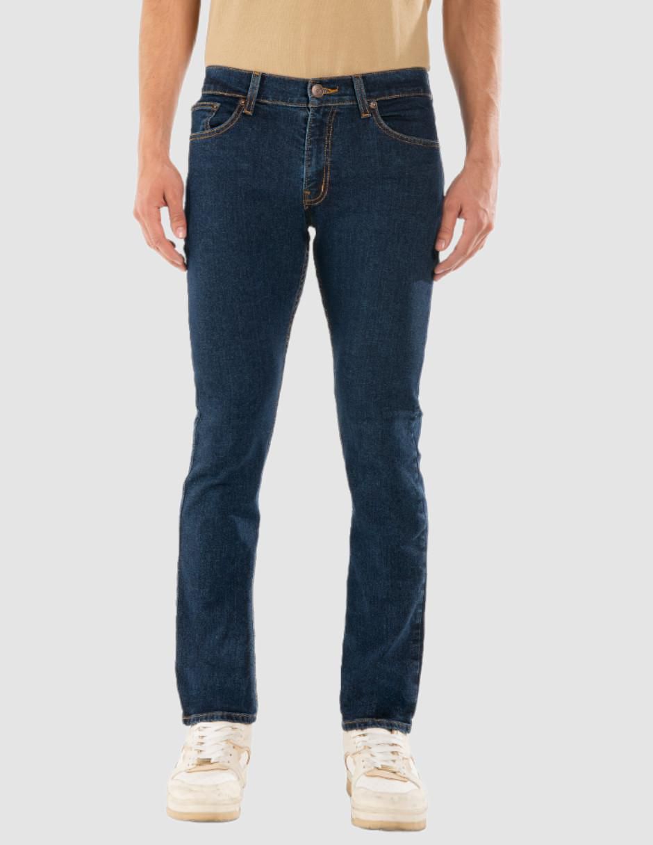 Jeans slim lavado obscuro para hombre