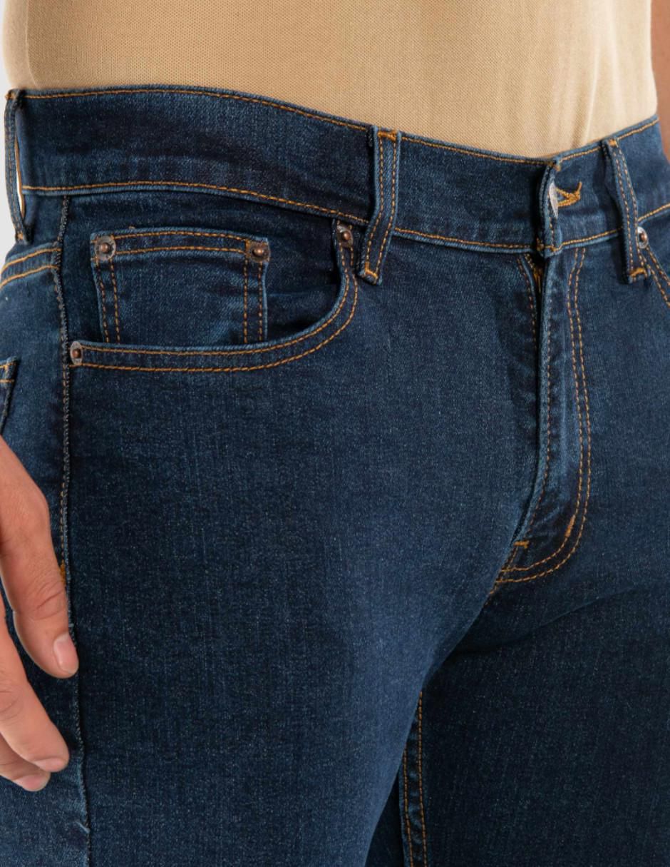Jeans slim lavado obscuro para hombre 4