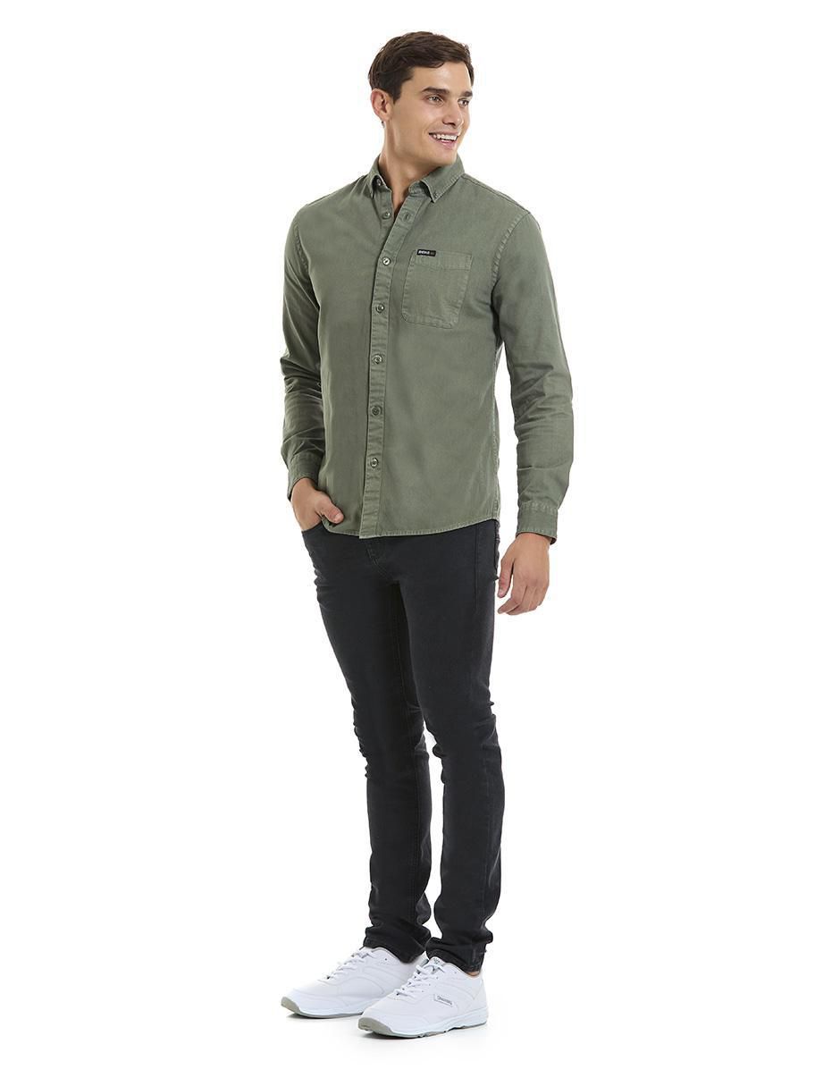 Camisa casual de algodón manga larga para hombre 3