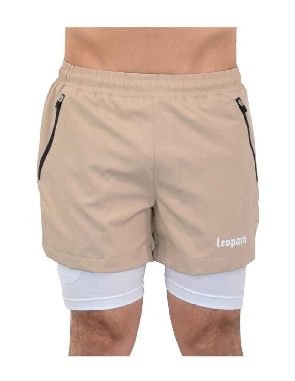 "short" john leopard "de" poliéster "para hombre"