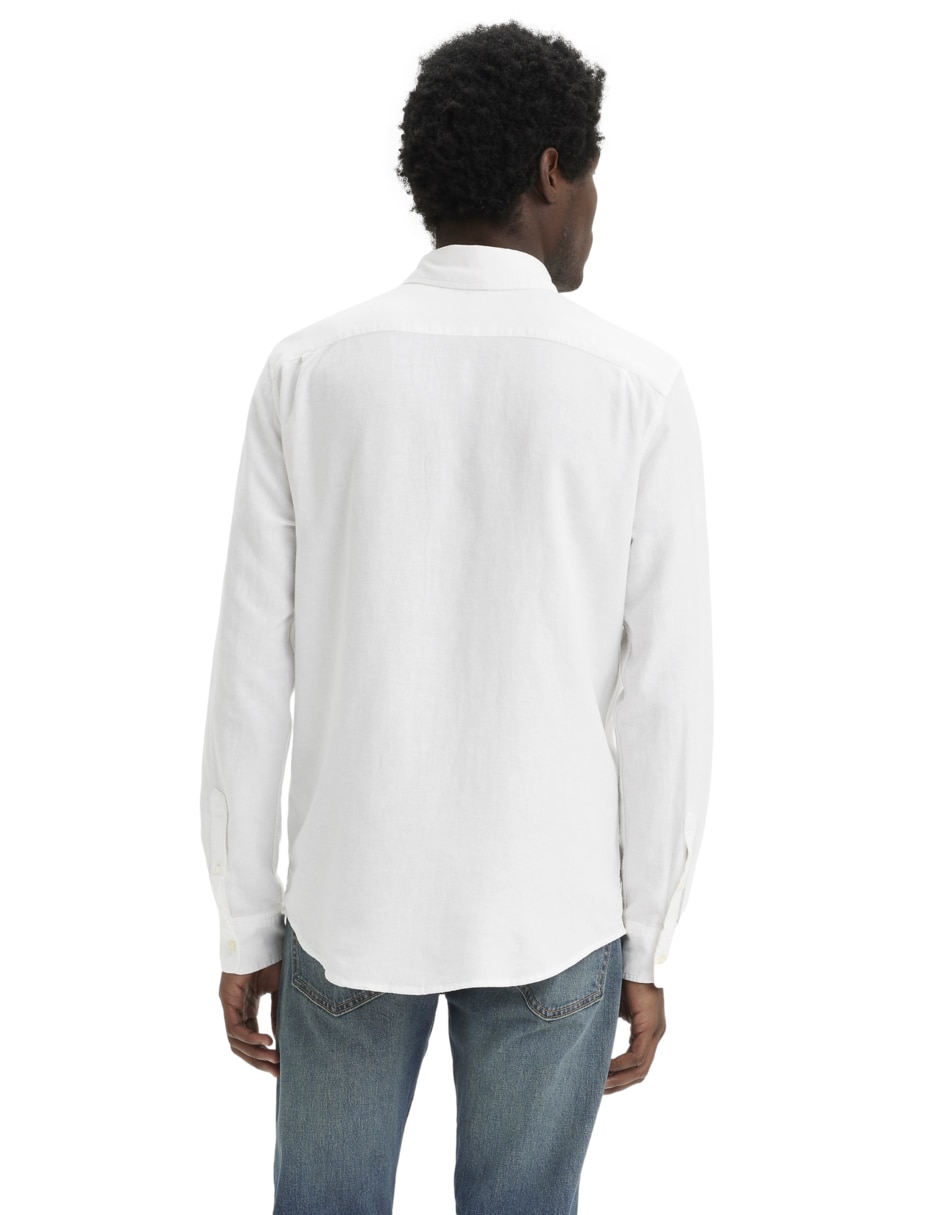 Camisa casual manga larga de lino para hombre 3
