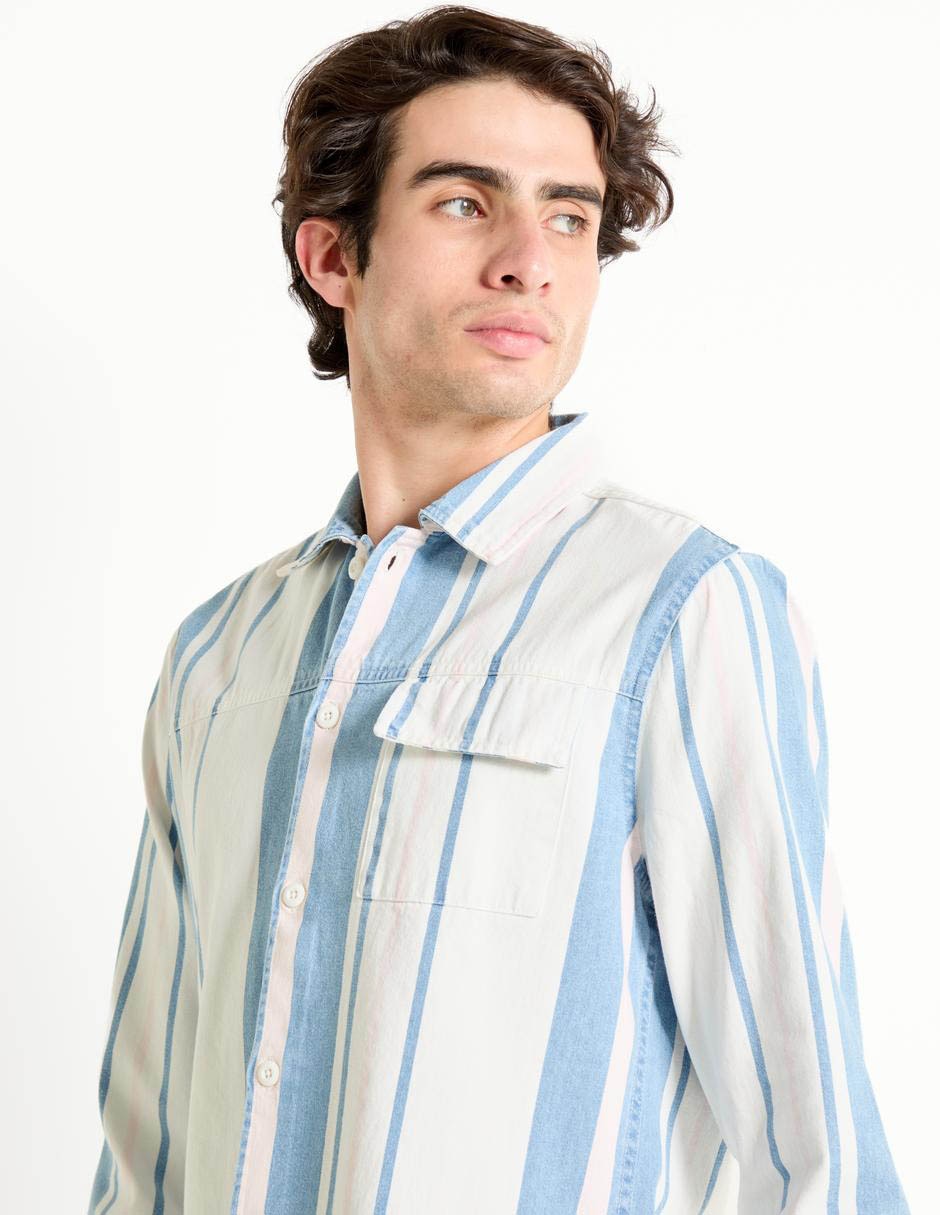 Camisa casual de algodón manga larga para hombre 4