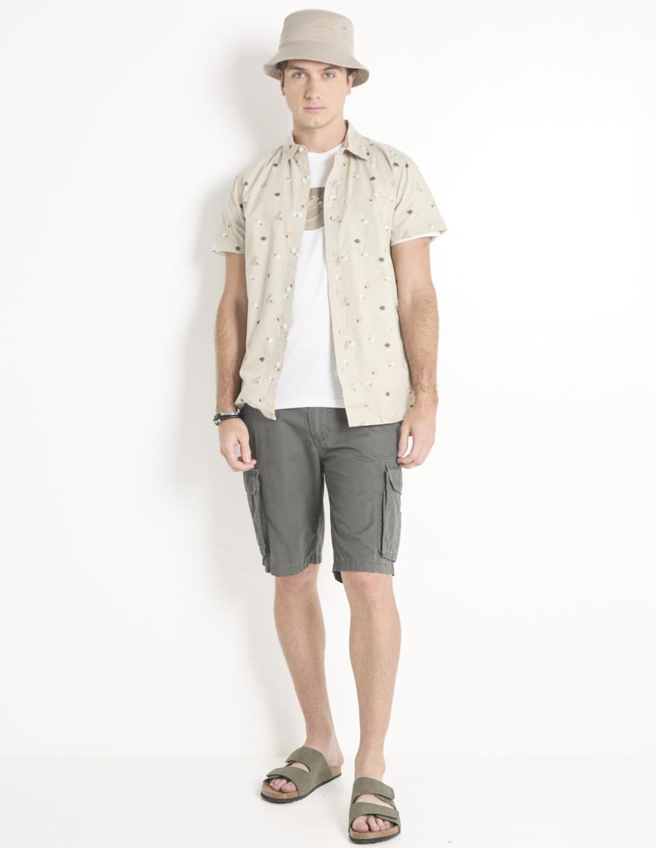 Camisa casual de algodón manga corta para hombre 3