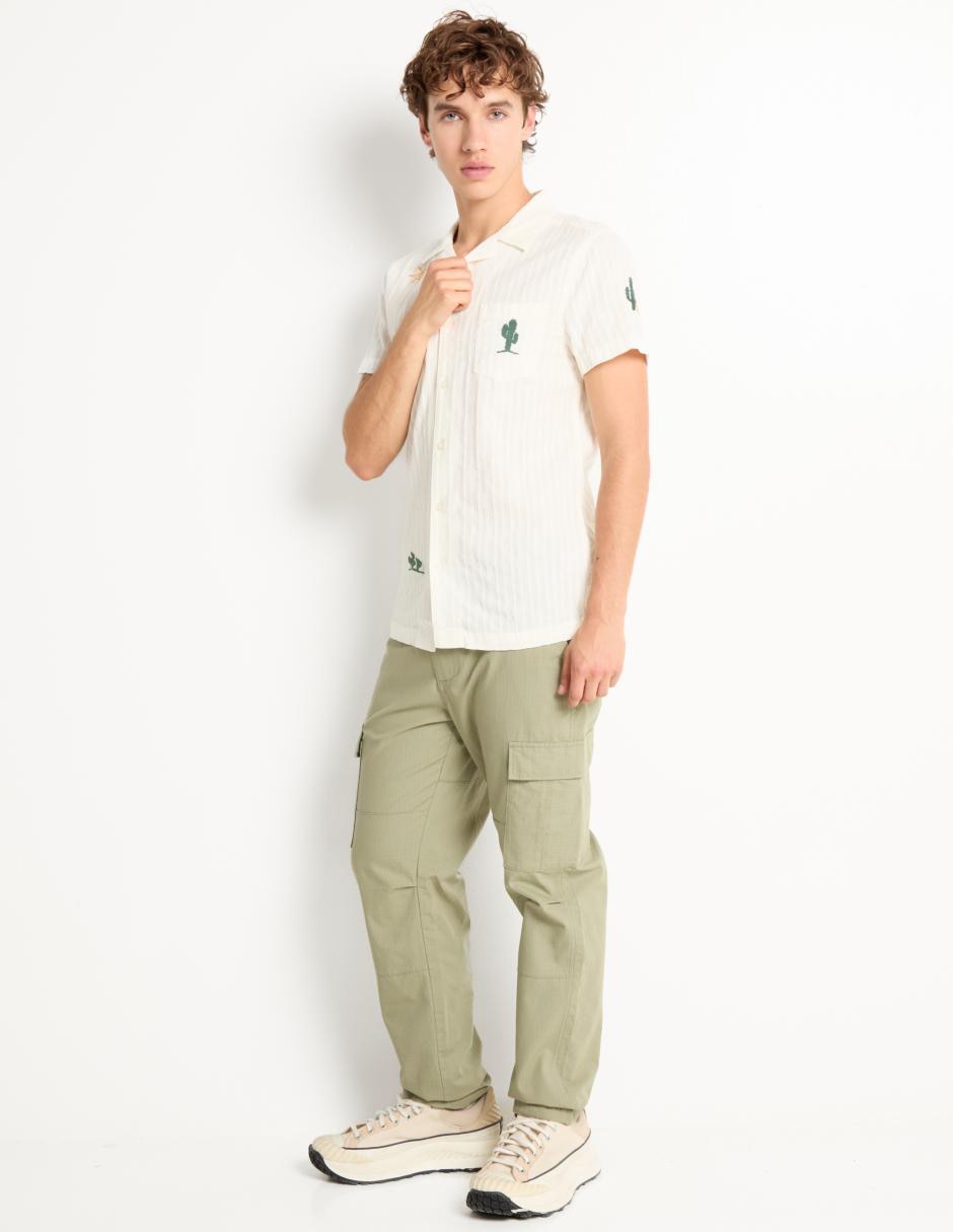Camisa casual de algodón manga corta para hombre 3