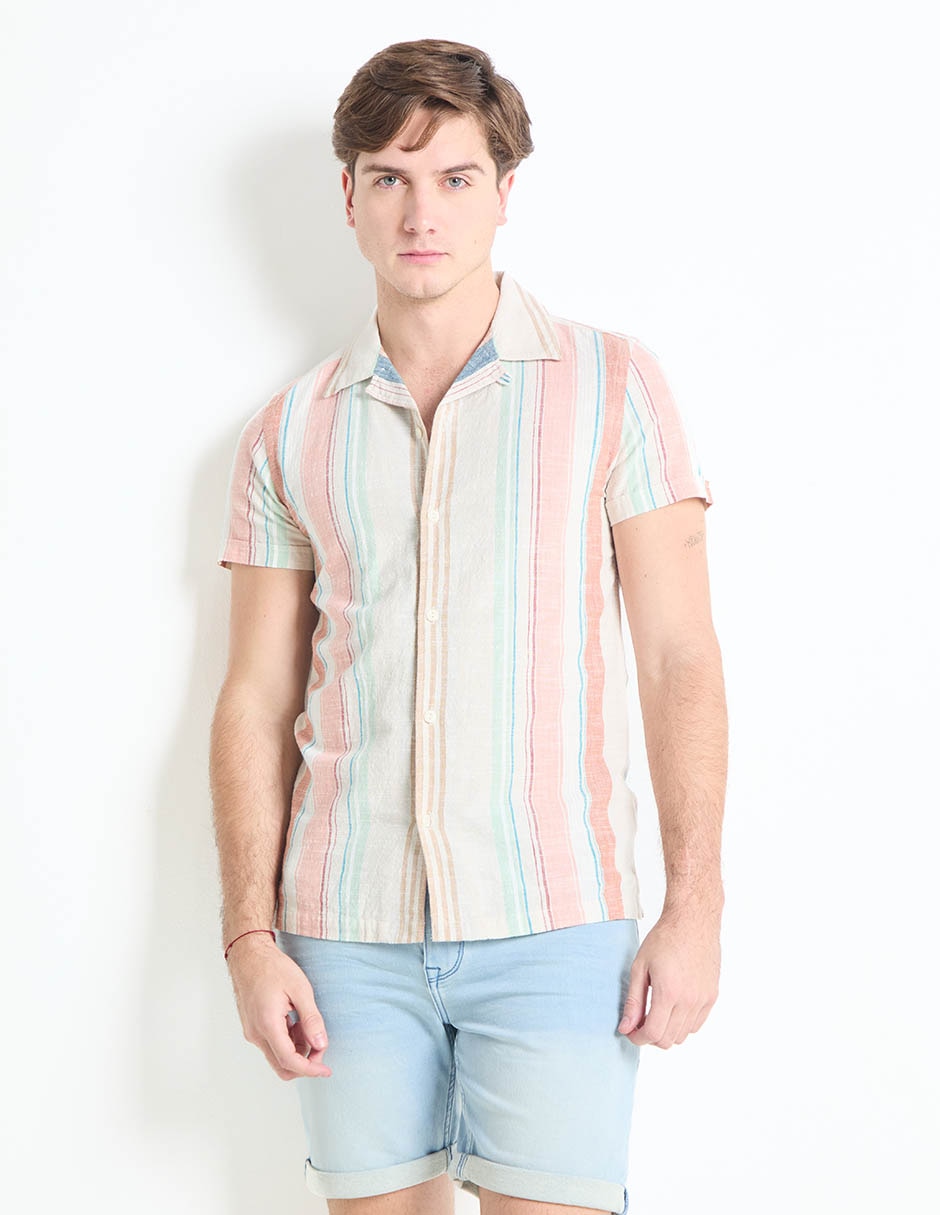 Camisa casual de algodón manga corta para hombre Camisa casual de algodón manga corta para hombre