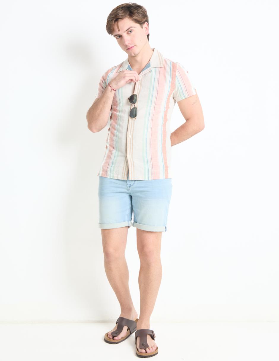 Camisa casual de algodón manga corta para hombre 3
