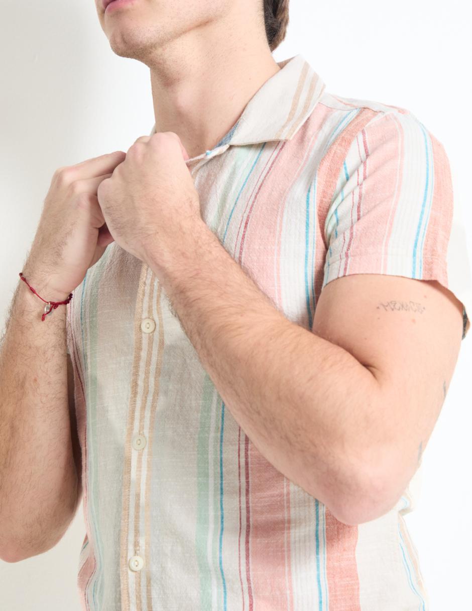 Camisa casual de algodón manga corta para hombre 4