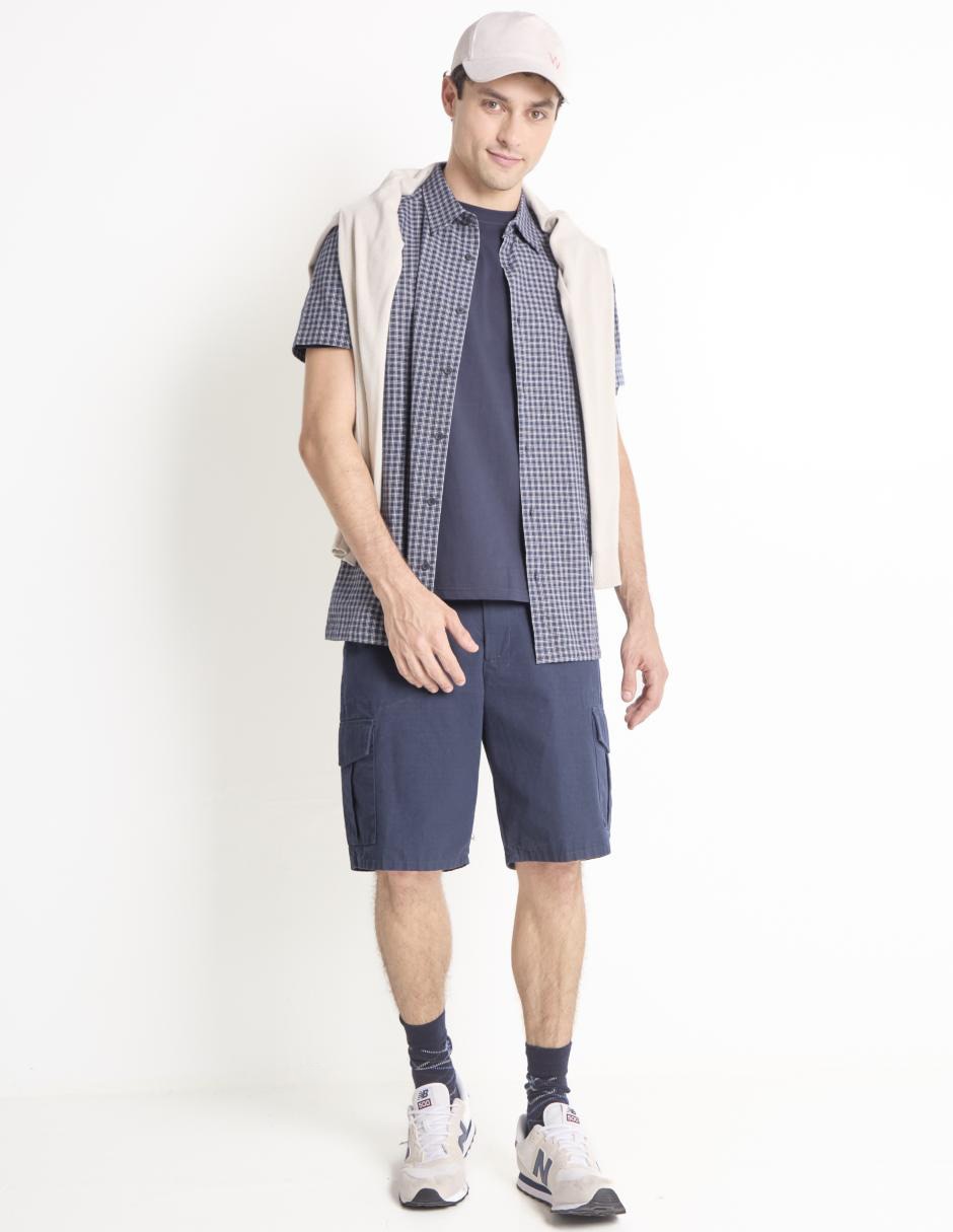 Camisa casual de algodón manga corta para hombre 3