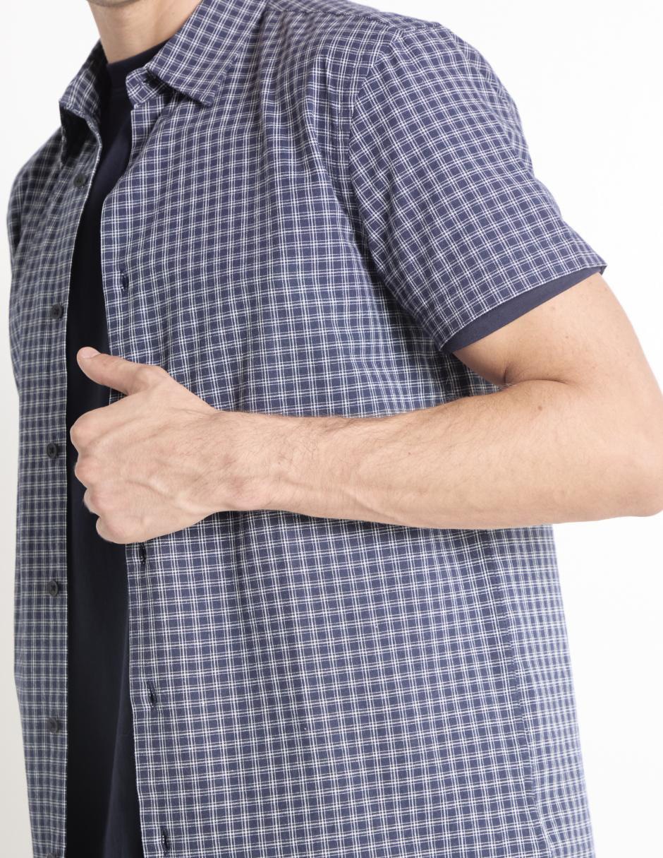 Camisa casual de algodón manga corta para hombre 4