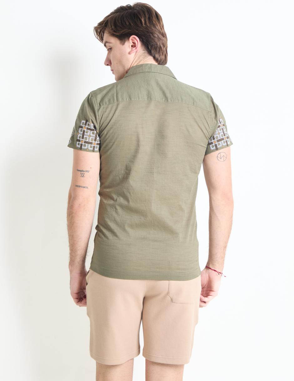 Camisa casual de algodón manga corta para hombre 2