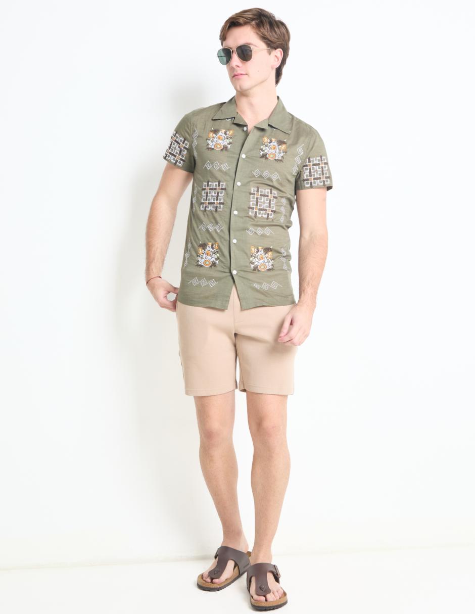 Camisa casual de algodón manga corta para hombre 3