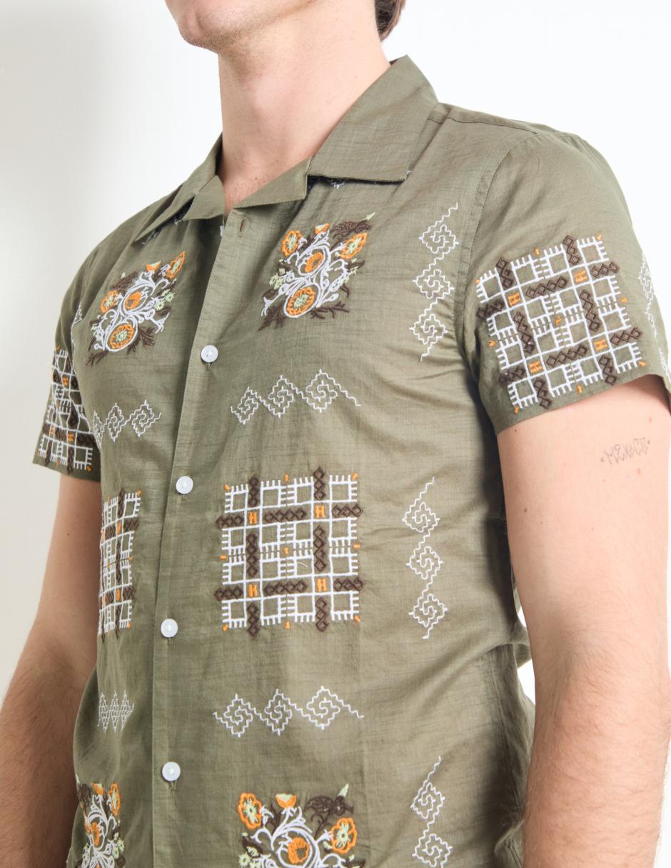 Camisa casual de algodón manga corta para hombre 4