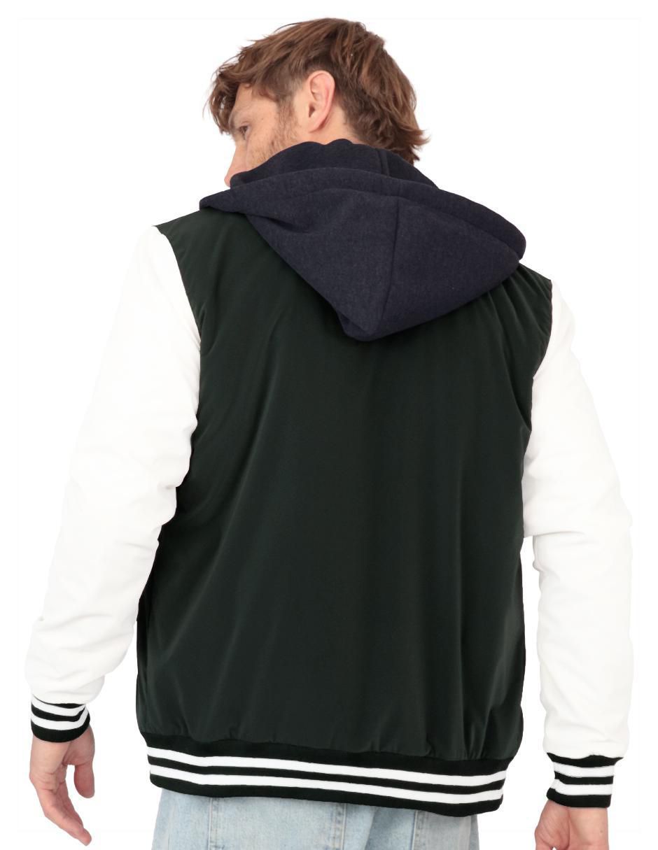 Chamarra bomber capucha desmontable para hombre 4