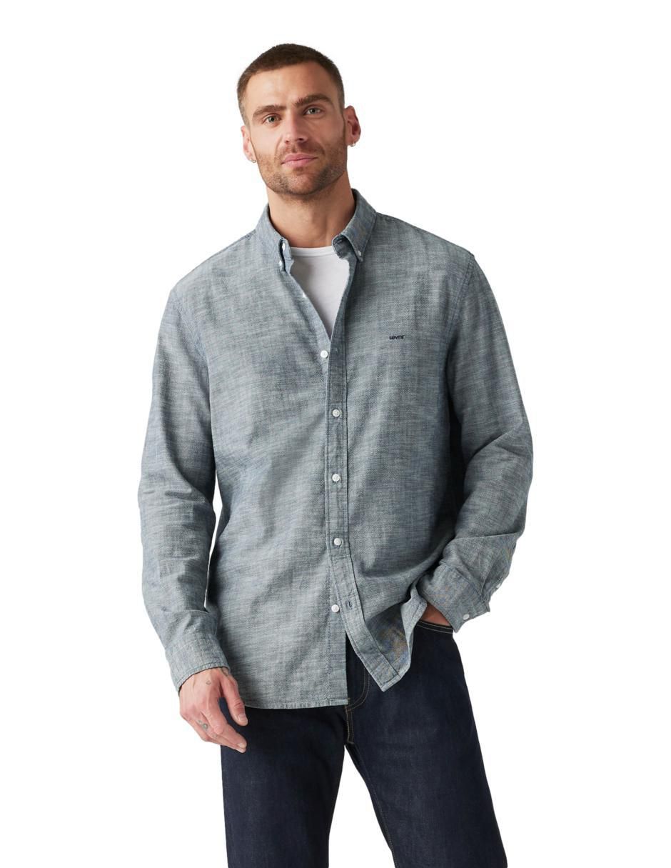 Camisa casual de algodón manga larga para hombre 1