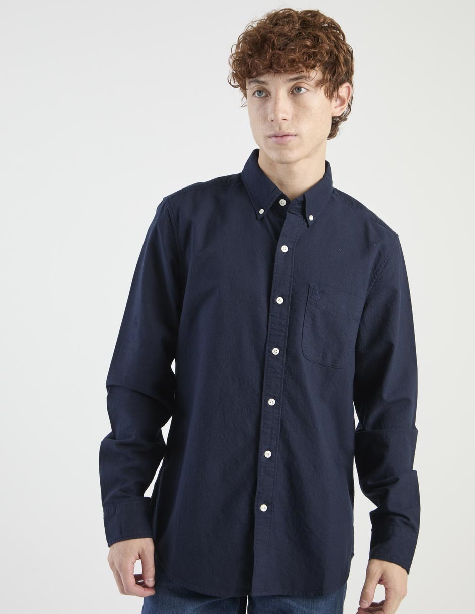 Camisa casual de algodón manga larga para hombre Camisa casual de algodón manga larga para hombre