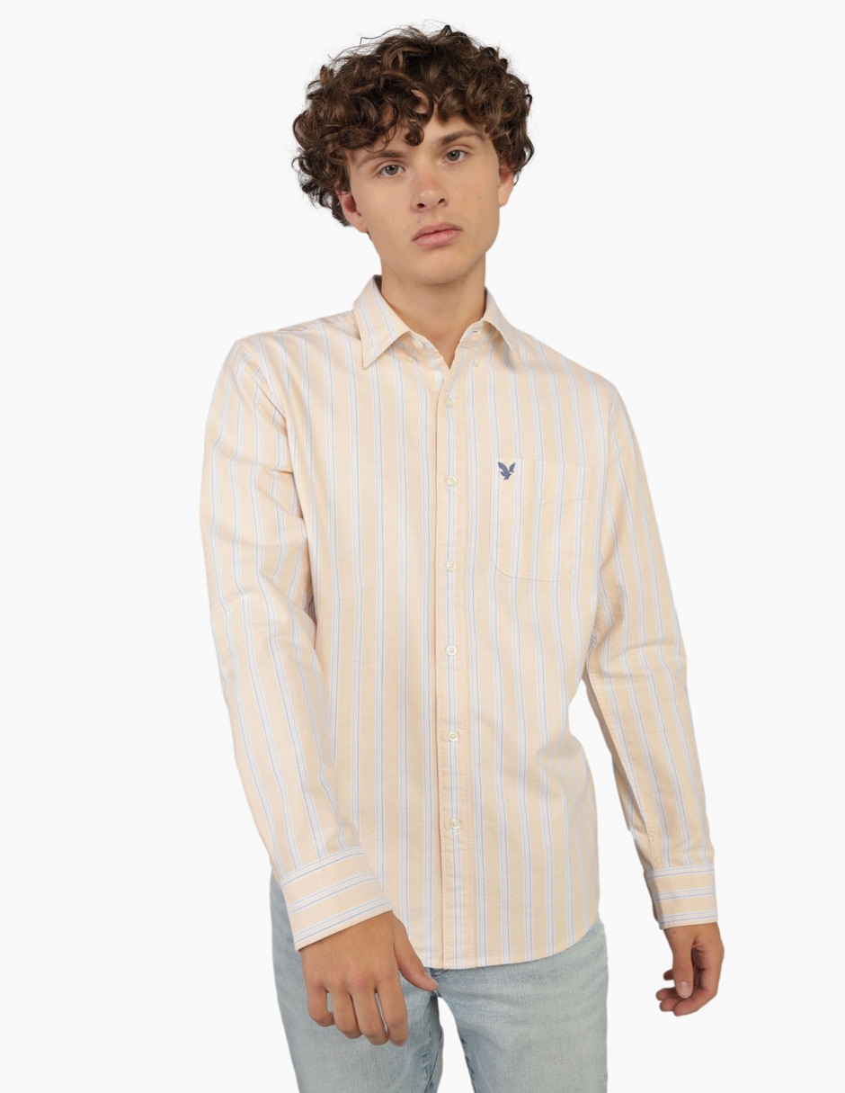 Camisa casual de algodón manga larga para hombre Camisa casual de algodón manga larga para hombre