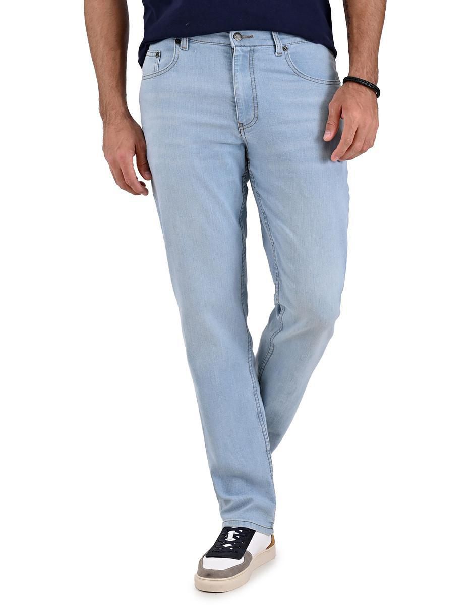 Jeans straight lavado whisker para hombre