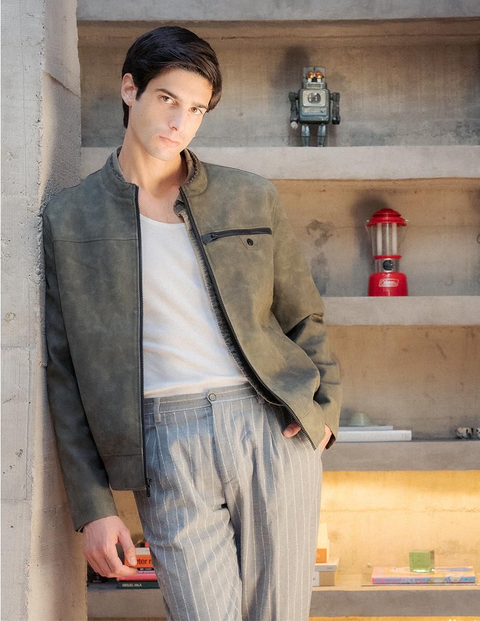 Chamarra casual con bolsillos para hombre 8