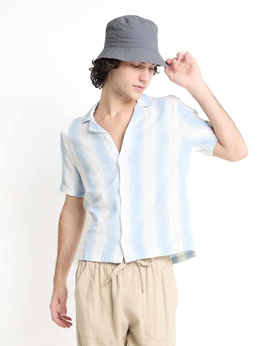 Camisa casual de algodón manga corta para hombre 1