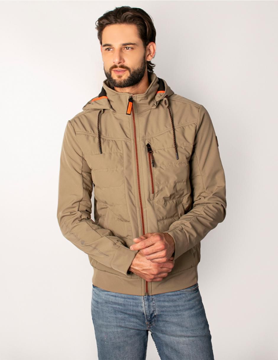Chamarra acolchada capucha desmontable para hombre Chamarra acolchada capucha desmontable para hombre