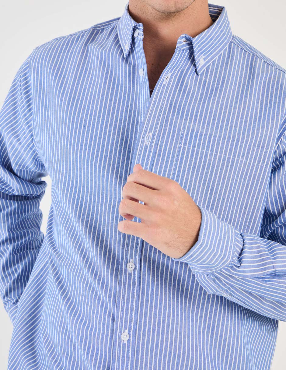 Camisa casual de algodón manga larga para hombre 4