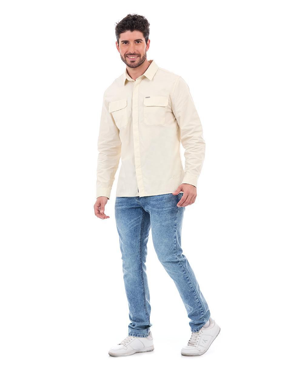 Camisa casual de algodón manga larga para hombre 3