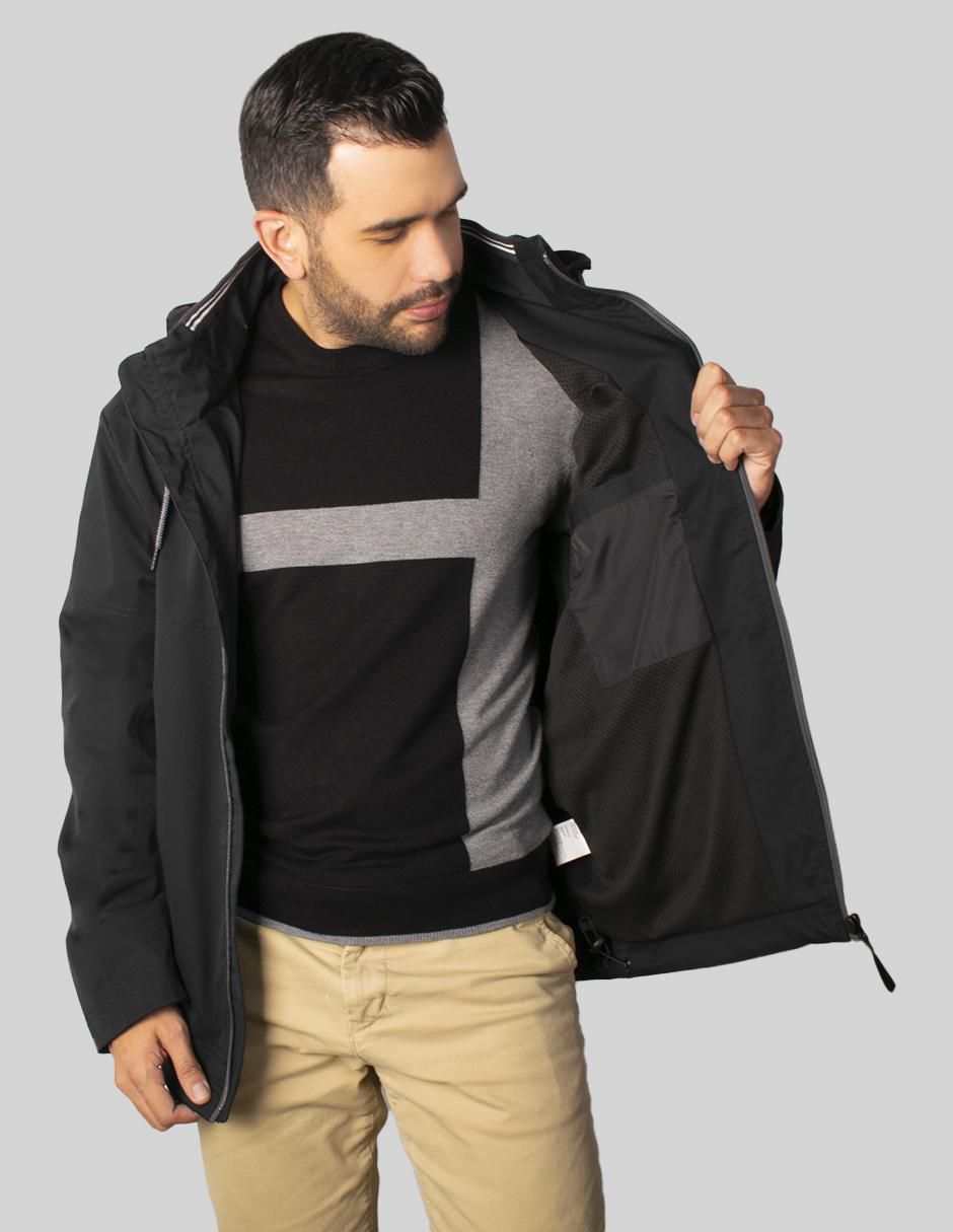 Chamarra acolchada impermeable capucha desmontable para hombre 2